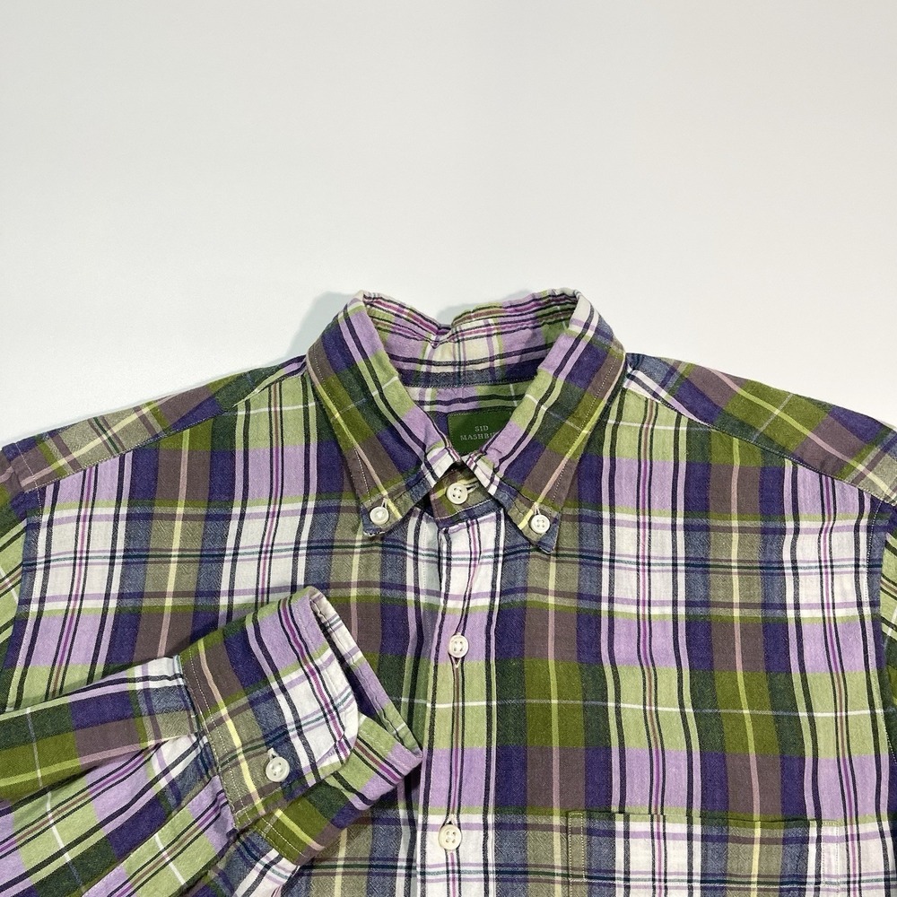 Sid Mashburn Madras Plaid Button-Down‎ Long Sleeve Shirt